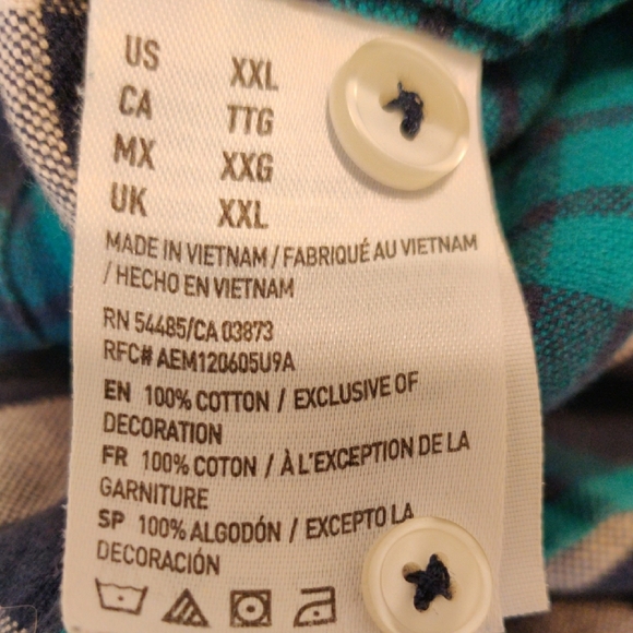 American Eagle. Men's Blue Plaid Shirt - Picture 4 of 9